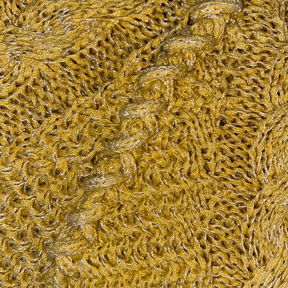 Comptoir Des Cotonnier Yellow Metallic Silver Cable Knit Sweater - S - Picture 8 of 11